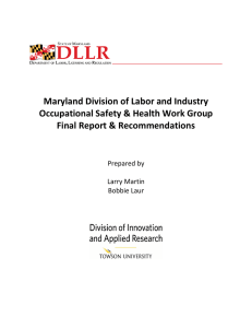 Maryland Division of Labor and Industry Occupational Safety