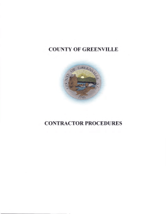 COUNTY OF GREENVILLE CONTRACTOR PROCEDURES