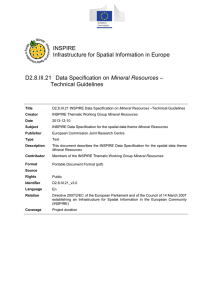 INSPIRE Data Specification on Mineral Resources