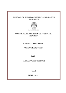 M. Sc. (Applied Geology) - North Maharashtra University