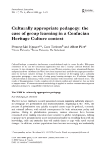 Culturally appropriate pedagogy: the case of group learning in a