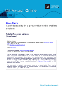 Confidentiality in a preventive child welfare system