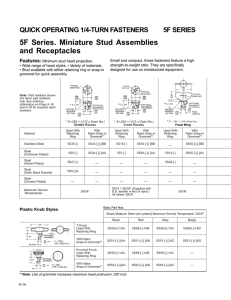 5F Series. Miniature Stud Assemblies and Receptacles