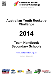 Australian Youth Rocketry Challenge Team Handbook Secondary