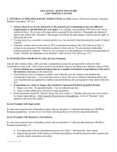 Guidelines for Formatting in APA Style