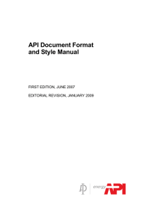 API Document Format and Style Manual