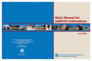 AASHTO Style Manual - American Association of State Highway and