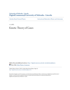 Kinetic Theory of Gases - DigitalCommons@University of Nebraska