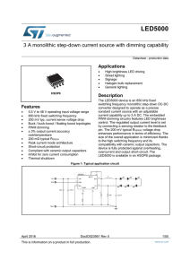 3 A monolithic step-down current source with dimming capability