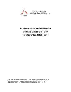 Program Requirements for GME in Interventional Radiology