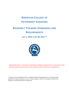Residency Training Standards and Requirements