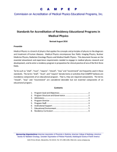 C A M P E P Standards for Accreditation of Residency Educational