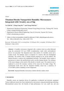 Titanium Dioxide Nanoparticle Humidity Microsensors Integrated