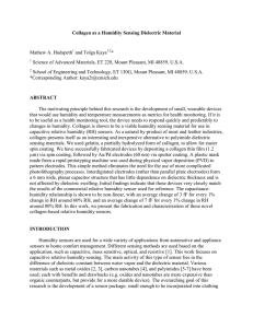 Collagen as a Humidity Sensing Dielectric Material