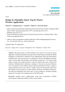 Design of a Humidity Sensor Tag for Passive Wireless Applications
