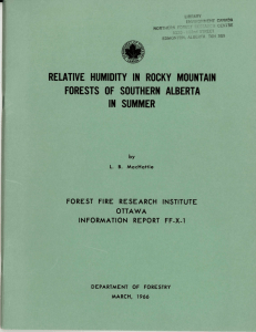relative humidity in rocky mountain forests of southern alberta in