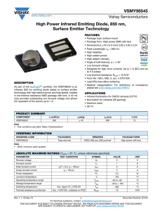 VSMY98545 High Power Infrared Emitting Diode, 850 nm, Surface