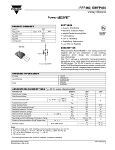 Power MOSFET IRFP460, SiHFP460