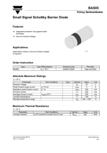 BAS85 Small Signal Schottky Barrier Diode