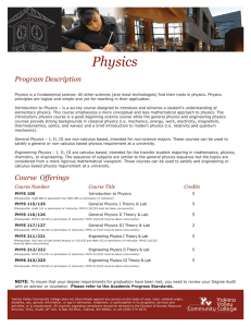 Physics - Yakima Valley Community College