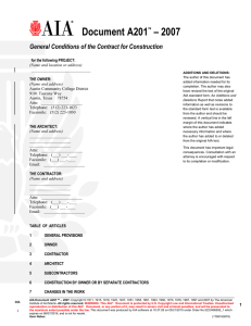 AIA® Document A201™ – 2007, General Conditions