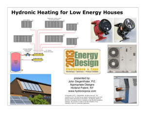 Hydronic Heating for Low Energy Houses