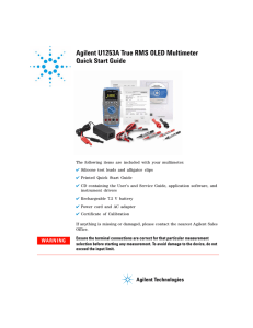 Agilent U1253A True RMS OLED Multimeter Quick Start