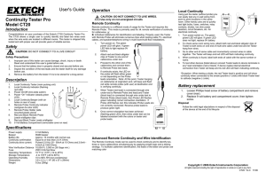 User`s Guide Continuity Tester Pro Model CT20