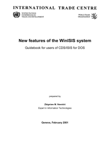 New features of the WinISIS system