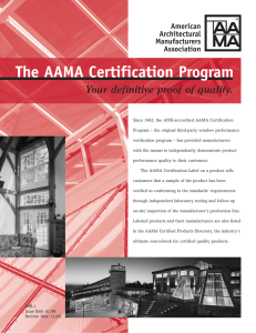 The AAMA Certification Program