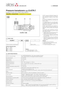 Pressure transducers type E-ATR-7