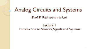 Prof. K Radhakrishna Rao Lecture 1 Introduction to Sensors, Signals