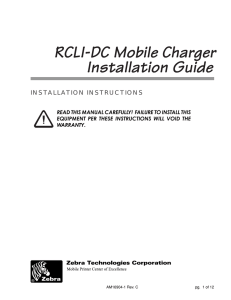 RCLI-DC Charger Installation Guide