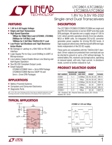 LTC2801/ LTC2802/ LTC2803/ LTC2804 - 1.8V to 5.5V RS