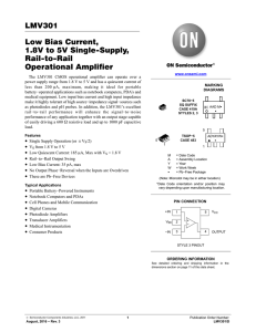 LMV301 - Operational Amplifier, Rail-to-Rail