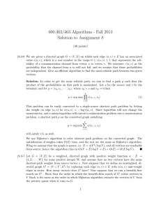 600.363/463 Algorithms - Fall 2013 Solution to Assignment 8
