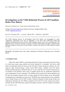 Investigations on the V(III) Reduction Process of All