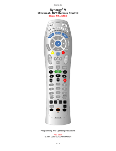 Synergy® V - Universal / DVR Remote Control