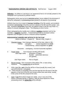 RADIOGRAPHIC ERRORS AND ARTIFACTS