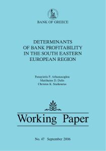 Determinants of Bank Profitability in the South Eastern European