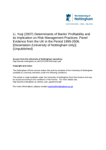 Li, Yuqi (2007) Determinants of Banks` Profitability and its