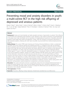 Preventing mood and anxiety disorders in youth: a multi