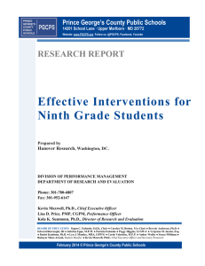 Effective Interventions for Ninth Grade Students