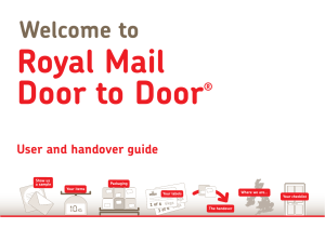 Royal Mail Door to Door User and Handover Guide