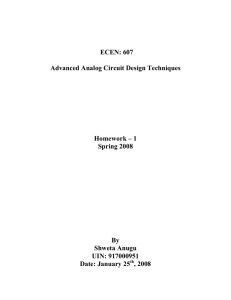 ECEN: 607 Advanced Analog Circuit Design Techniques Homework