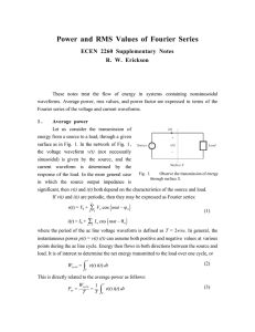 Power and RMS Values of Fourier Series