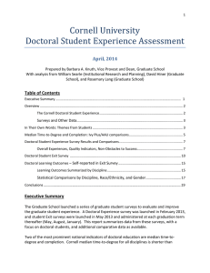 Cornell University Doctoral Student Experience