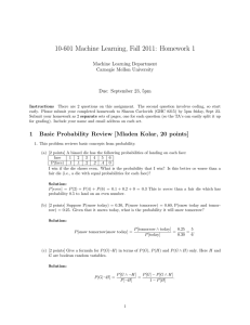 10-601 Machine Learning, Fall 2011: Homework 1