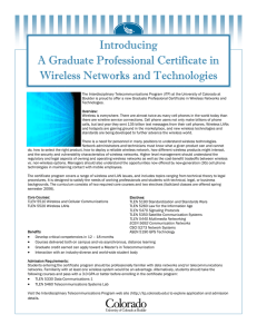 Wireless Networks and Technologies Certificate