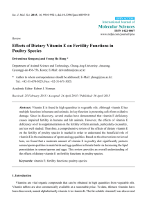 Effects of Dietary Vitamin E on Fertility Functions in Poultry Species